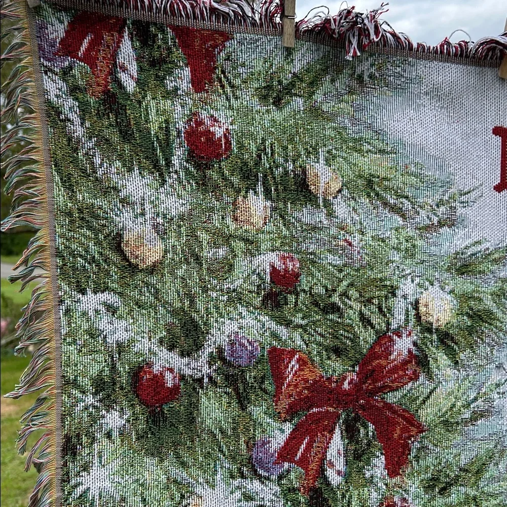 Vntg Y2K Baby’s First Christmas Tapestry Nursery Throw Wall Hanging Unisex Gift